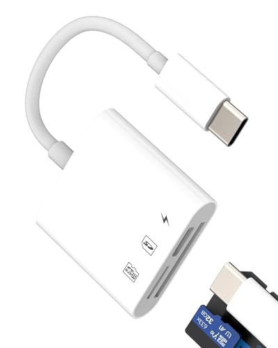 Kartenleser USB C SD (3-in-1) Typ C Ladekabel Adapter Micro SD Card Reader für iPhone 16 15 Pro Max Digitalkamera TF Speicher Fotos Stick für Apple MacBook für iPad kompatibel mit Samsung von Kefiany