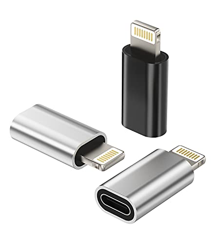 Kefiany USB C Buchse auf Lightning Stecker (3 Pack) für Apple iPhone iPad Kabel Type-C Jack Schnellladung Adapter Ladegerät Adapter Typ Buchse Kabel Konverter von Kefiany