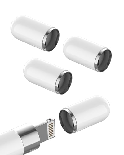 Kefiany Kompatible Ersatzkappe (4 Pack) für Apple Pencil 1. Generation Stift Stecker für iPad Zubehör Ersatz Bleistift Kappe Adapter der ersten Generation von Kefiany