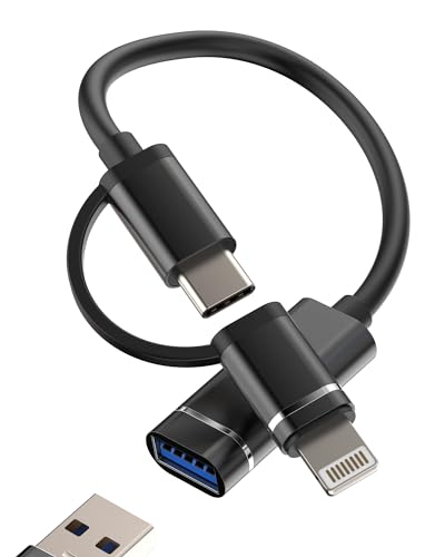 Lightning Adapter USB C auf USB 3.0 OTG Kabel weiblich für Apple iPhone 15 14 kompatibel mit Samsung Macbook Air von Typ männlich Typ Stick Adapter Jack Karten Konverter ip+tp von Kefiany