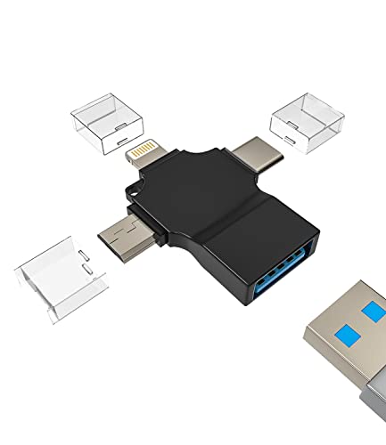 Lightning Micro USB C auf USB-A Klinke Adapter(3in1)iphone OTG Kabel Typec Thunderbolt Stecker Tastaturen Stick Maus Hub Zubehör für 14 13 12 Pro Max 8 7 Plus Samsung S6 S22 Macbook Ipad Huawei Xiaomi von Kefiany