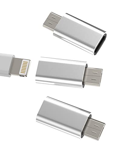 Lightning Mutter auf Micro USB Männlich Adapter(3 Pack) iPhone Ladegerät to Android Klinke Ladekabel Stecker Set Netzteil Charger Kabel Zubehör kompatibel für Samsung Huawei Xiaomi Google Galaxy L von Kefiany