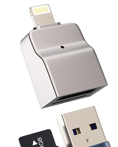 Lightning USB Adapter(2in1) Micro SD Kartenleser TF Memory CardReader DigitalKamera OTG 3.0 Kabel Handy Lesegerät für Apple iPhone iPad Buchse Speicherkarten Highspeed Übertragung Anschluss Converter von Kefiany