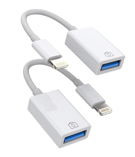 Lightning USB Adapter Kabel(2Pack) iPhone Klinke OTG Tastaturen USB Stick Kartenlesegerät Kamera Kartenleser Maus Hub Flash Drive Zubehör Kompatibel mit 14 13 12 11 Pro Max Mini 8 7 Plus X Se Ipad ip von Kefiany