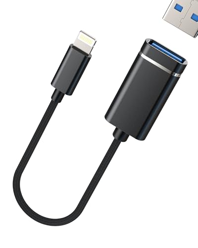 Lightning USB Adapter für Apple iPhone 14 13 OTG 3.0 Kamera Datenübertragung Kabel Stecker Buchse USB-A Tastatur USB-Stick Kartenleser Anschluss Handy PC Multiport Übertragungskabel Connector L-USB von Kefiany