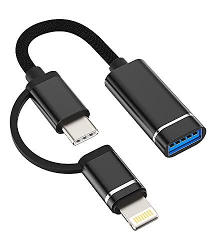 Lightning USB C auf USB-A Klinke Adapter Iphone OTG Kabel Typec Thunderbolt Stecker für Tastaturen Stick Maus Hub Zubehör für 14 13 12 Pro Max 8 7 Plus Samsung S6 S22 Macbook Ipad Google Huawei Xiaomi von Kefiany