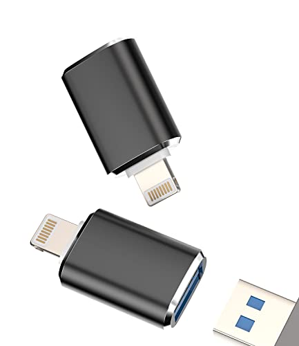 Lightning auf USB Adapter(2Pack) iPhone OTG Tastaturen USB Stick Klinke Kartenlesegerät Kamera Kartenleser Maus Kompatibel für Apple 14 13 12 11 Pro Max Mini 8 7 Plus Ipad Flash Drive Zubehör ip-OTG von Kefiany