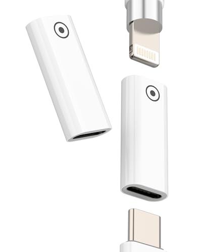 Lightning auf USB C Buchse Adapter (2 Pack) für Apple Pencil 1st Generation für iPad Bleistift Ladegerät Anschluss Stift Aufladen USB-C Ersatz Type C Adapter von Kefiany
