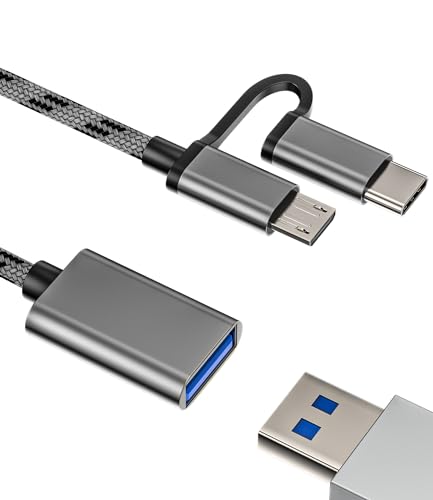 Micro USB C auf USB a Adapter(2in1) Type C Android Klinke OTG Steckdose Zubehã¶r Kompatibel für Samsung tab lite Google Huawei Apple iPhone 15 Pro Max Plus iPad Air Mini MacBook Thunderbolt mc-OTG von Kefiany