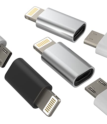 Micro USB Mutter auf Lightning Männlich Adapter Stecker(3pack)Android to Iphone Klinke Ladekabel Set Charger Kabel Netzteil Ladegerät Zubehör für 14 13 12 11 Pro Max Mini 7 8 Plus X Xs Xr Se Ipad von Kefiany