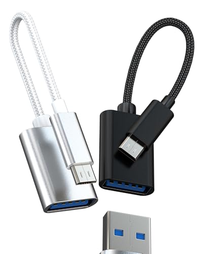 OTG-Kabel USB auf Micro USB Adapter Buchse USB 3.0 (2 Stück) kompatibel mit Samsung für Tablet, kompatibel mit Samsung Daten, Anschluss externer Festplatte, Adapter von Kefiany
