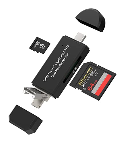 SD Kartenleser USB 3.0 Kartenlesegerät(4in1) speicherkarte Card Reader für Micro USB Type C Lightning Adapter Verteiler Karte Hub Zubehör Apple 14 13 12 11 Pro 8 7 Ipad Samsung Huawei Magic YC4+1-DKQ von Kefiany