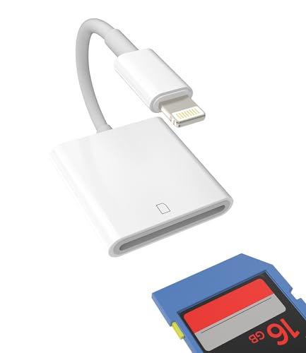 SD Kartenleser auf Lightning Kartenlesegerät Verteiler Card Reader Karten Klinke Speicherkarte Adapter Apple Zubehör Kompatibel mit iPhone 14 Pro 13 12 11 Pro Max Mini 8 7 Plus X Xs Xr Se 6 iPad Air von Kefiany