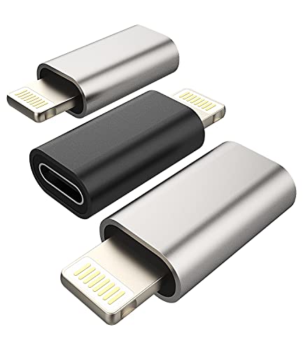 USB-C-Buchse auf Lightning-Stecker-Adapter (3er-Pack) Typ-C-Anschluss, Ladekabel, Konverter, kompatibel für Apple für iPhone 11, 12, 13, 14 Pro Max,Xs, SE, 7, 8 Plus, X, Xr, für iPad Air 2019, von Kefiany