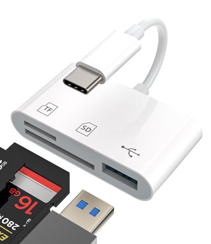 Kefiany USB C HUB TF Micro SD Kartenleser Adapter (3-in-1) für Apple iPhone 15 Pro Max Plus für iPad Typ C 3.0 Port Dockingstation kompatibel mit Samsung Galaxy S21 S22 S23 Ultra Macbook Thunderbolt von Kefiany
