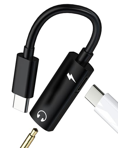 USB C Kopfhörer Adapter(2in1)Auf AUX 3.5mm Audio Auto Kabel Splitter DAC Type-c Lade Power Cable Headphone Jack Anschluss Aufladen Buchse für Apple iPhone15 Pro für IPad Kompatibel für Samsung 3.5+tp von Kefiany