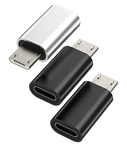 USB C Mutter auf Micro USB Männlich Ladekabel Adapter(3pack) Type-c Kabel to Android Klinke Ladegerät Stecker Charger Netzteil Zubehör Set für Samsung Galaxy S5 S6 S7 Edge Huawei Ps4 Google Xiaomi von Kefiany