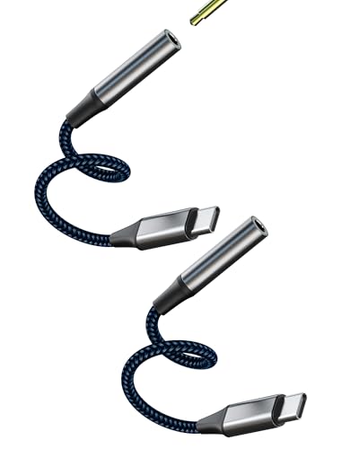 USBC Auf 3.5mm Jack Adapter(2Stück)für Apple iPhone Kompatibel für Samsung TypeC Handy DAC Audio Mikrofon Kopfhörer Stereo Stecker Splitter Klinkenstecker car Kopfhöreranschluss Kabel Anschluss 3.5-tp von Kefiany