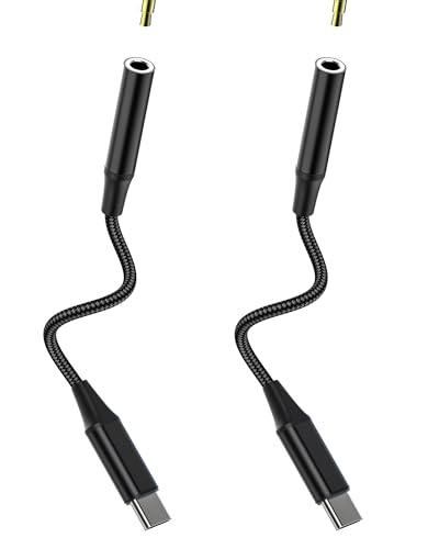 USBC Auf 3.5mm Jack Kopfhörer Adapter(2 Stück)DAC Audio Kabel Stereo Handy Mikrofon Stecker Anschluss Splitter TypeC Klinkenstecker Kopfhöreranschluss Kompatibel für Samsung für Apple iPhone15 3.5-tp von Kefiany