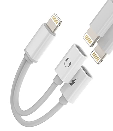 iPhone AUX Ightning Klinke zu Schnellladegerät Adapter(2in1) Doppel Stecker Kopfhörer Ladekabel Netzteil Splitter Apple MFI Audio s Fast Charger Zubehör für 14 13 12 11 Pro Max 8 7 Plus Mini BFX-2L von Kefiany