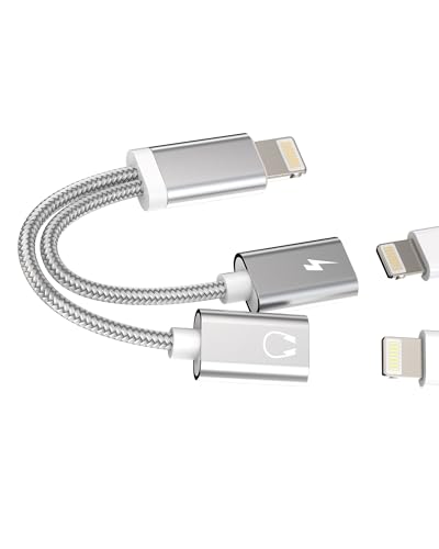 iPhone Doppel Lightning Klinke Adapter(2in1) Ladekabel Kopfhörer Splitter Apple MFI Aux auf Schnellladegerät Stecker Fast Charger Audio Netzteil Zubehör für 14 13 12 11 Pro Max X XS Mini 8 7 ip-NLFX von Kefiany