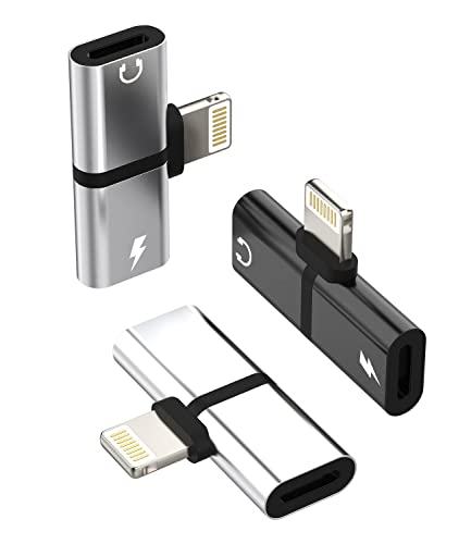 iPhone Doppelstecker Lightning Klinke Kopfhörer Adapter 3pack(2in1) AUX Ladekabel Splitter Audio Netzteil Schnellladegerät Zubehör Fast Charger für Apple MFI 14 13 12 11 Pro Max Mini 8 7 Plus X ip-ZT von Kefiany