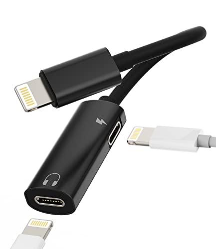 iPhone Ladekabel Kopfhörer Adapter(2in1) Doppel Lightning Klinke Apple MFI Aux auf Schnellladegerät Stecker Fast Charger Audio Netzteil Splitter Zubehör für 14 13 12 11 Pro Max X Mini 8 7 Plus ZX-2L von Kefiany