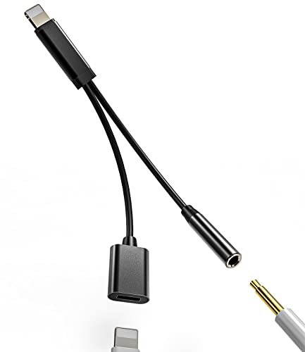 iPhone Ladekabel Netzteil Adapter(2in1) 3.5mm Aux Kopfhörer auf Lightning Klinke Fast Charger Splitter Apple MFI Schnellladegerät s Ladestecker Zubehör für 14 13 12 11 Pro Max X Xs 8 7 Plus 6 5 3.5+L von Kefiany