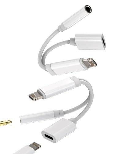 iPhone Schnellladegerät Aux 2in1(2Pack)3.5mm Kopfhörer auf Lightning Klinke Fast Charger Splitter Apple MFI Audio Ladestecker Zubehör Ladekabel Netzteil Adapter für 14 13 12 11 Pro Max 8 7 Plus 3.5 ip von Kefiany