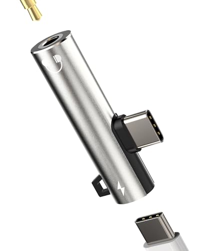 iPhone15 Pro Max Plus USB C auf 3.5mm Kopfhörer Klinke Adapter Typec Ladekabel Splitter DAC Aux Schnellladegerät Stecker kompatibel für Sumsung Huawei Xiaomi iPad 10、Apple、Air4/5、Mini6、3.5+tp von Kefiany