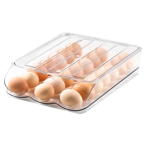 Eier Aufbewahrung Kühlschrank,3 Reihen Eierbehälter für Kühlschrank,Automatischer Eierhalter Kühlschrank Eierspender,Stapelbare Eierbox Kühlschrank Organizer Eierspender Lagerung mit Deckel (1 Etagen) Eier Aufbewahrung Kühlschrank,3 Reihen Eierbehälter für Kühlschrank,Automatischer Eierhalter Kühlschrank Eierspender,Stapelbare Eierbox Kühlschrank Organizer Eierspender Lagerung mit Deckel (1 Etagen) von Keho Keho Kehongdun