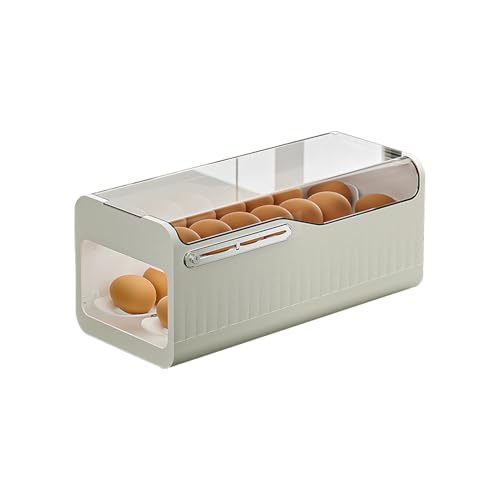 Eierhalter Kühlschrank,Doppelspuriger Automatisch Rollender Eierbehälter für Kühlschrank,Stapelbare Eier Aufbewahrung Kühlschrank mit Deckel,Platzsparende Aufbewahrungsbox für Eier und Getränke (Weiß) Eierhalter Kühlschrank,Doppelspuriger Automatisch Rollender Eierbehälter für Kühlschrank,Stapelbare Eier Aufbewahrung Kühlschrank mit Deckel,Platzsparende Aufbewahrungsbox für Eier und Getränke (Weiß) von Keho Keho Kehongdun
