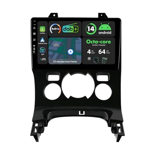 [4G+64G] IPS 9" Android 14 Autoradio Für Peugeot 3008 5008 [2009-2018] mit navi Octa Core-[Eingebauter DAB+/CarPlay/Android Auto/DSP/GPS/Bluetooth 5.0/WLAN/USB von KeiDilie