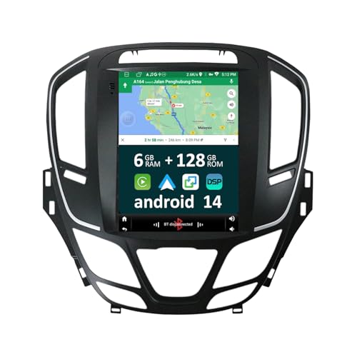 [6G+128G] IPS 9.7" Android 14 Autoradio Für Opel Insignia 2014-2017 mit navi Octa Core-[Eingebauter CarPlay/Android Auto/DSP/Mirror Link/GPS Navi/360 Camera/Bluetooth 5.0/WiFi/USB von KeiDilie