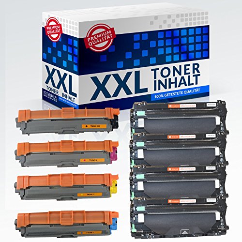 4 Trommel + 4 Toner schwarz+farbe VKD XXL für Brother TN241-TN245 HL-3140 CW / HL-3142 CW / HL-3150 CDN / HL-3150 CDW / HL-3152 CDW von Kein Original Brother