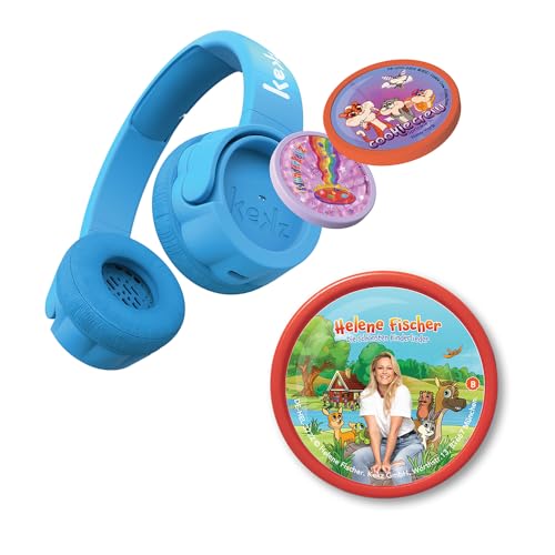 Kekz Starterset Premium Helene Fischer: Kekzhörer Blau inkl. Helene Fischer-Die schönsten Kinderlieder, Cookie Crew Hörspiel & Wunderkekz (Kopfhörer für Kinder, Reisekopfhörer für unterwegs & zuhause) von Kekz