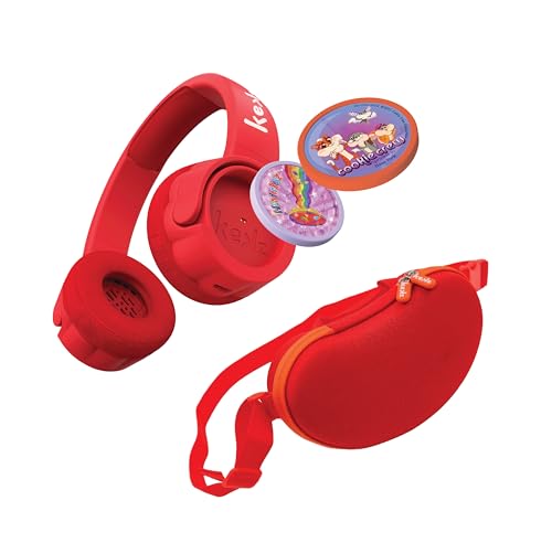 Kekz Starterset Premium Rot: Kekzhörer inklusive Cookie Crew Hörspiel & Wunderkekz & KEKZ Bohne Reise-Etui Rot, (Kopfhörer für Kinder, Reisekopfhörer für unterwegs & zuhause) von Kekz