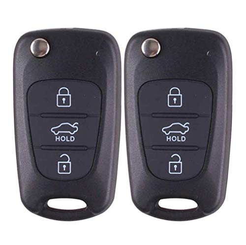 Kelay 3-Tasten Hyundai Schlüsselgehäuse für Hyundai i20 i30 i35 ix20 ix35, Kia Ceed Soul Sportage Venga Gehäuse der Fernbedienung, Hyundai Schlüssel, klapp Autoschlüssel - 2 Stück von Kelay