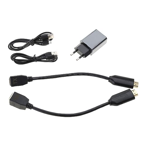 Kelisdi Verlängerungskabel HDMI-Rj45 1080 mit Netzteil, 2 Stück auf RJ45 RX-Buchse Kelisdi Verlängerungskabel HDMI-Rj45 1080 mit Netzteil, 2 Stück auf RJ45 RX-Buchse von Kelisdi