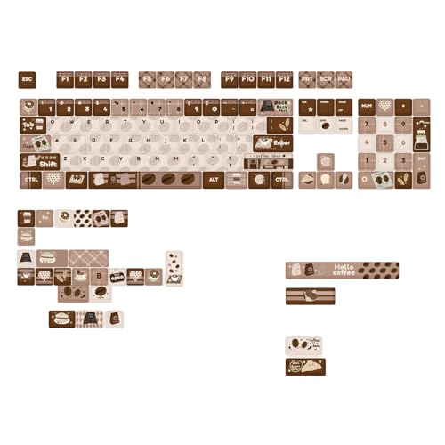 Mechanische Tastatur-Tastenkappen, 131 Tasten, Kaffeebraun von Kelisdi