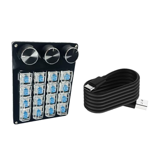 Tragbare 16-Tasten-Makro-Tastatur mit programmierbaren Zifferblättern für erweiterte Gaming-Steuerung und Multimedia-Management-Tastaturen Tragbare 16-Tasten-Makro-Tastatur mit programmierbaren Zifferblättern für erweiterte Gaming-Steuerung und Multimedia-Management-Tastaturen von Kelisdi