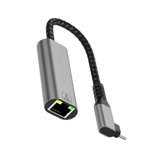 USB C auf Ethernet Adapter, 90 Grad abgewinkelt, Typ C auf RJ45 Gigabit Ethernet Netzwerkadapter, Dongle Konverter für PC USB C auf Ethernet Adapter, 90 Grad abgewinkelt, Typ C auf RJ45 Gigabit Ethernet Netzwerkadapter, Dongle Konverter für PC von Kelisdi