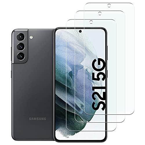 KELOLIN [3 Stück] Kompatibel mit Samsung Galaxy S21 5G für Panzer Schutz Glas Schutzfolie, 9H Härte, Anti-Kratzen, Anti-Bläschen, HD-Klar Bildschirm Schutzfolie für Samsung Galaxy S21 5G von Kelolin