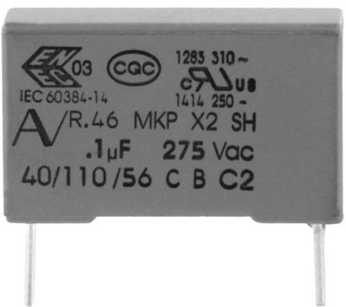 Kemet R46KI24700001M+ MKP-Funkentstör-Kondensator radial bedrahtet 47 nF 275V 20% 15mm (L x B x H) von Kemet