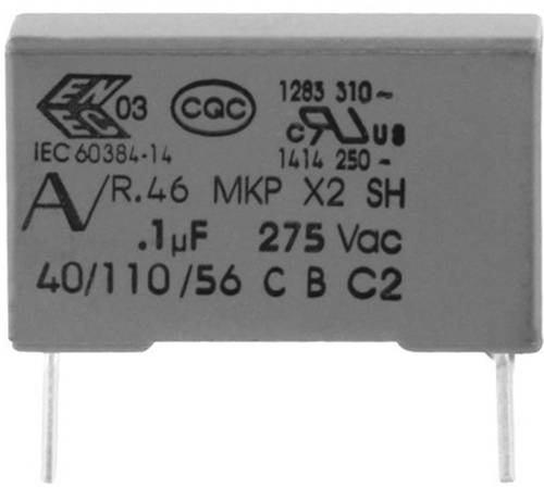 Kemet R46KR422000M1M+ 1 St. MKP-Funkentstör-Kondensator radial bedrahtet 2.2 µF 275V 20% 27.5mm (L von Kemet