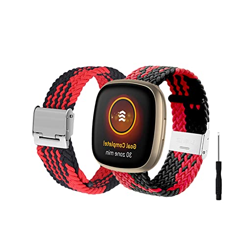 Kemikeji Armbänder für Fitbit Versa 3 Armband/Fitbit Sense Armband Nylon Elastisch Stoff Loop für Damen Herren Sport Watch Ersatzarmband Kompatibel mit Fitbit Versa 3 Armband/Fitbit Sense (17) von Kemikeji