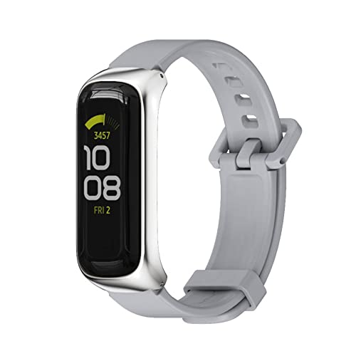 Kemikeji Armband für Samsung Galaxy fit 2 SM-R220 Watch Silikon Ersatzarmband für Damen Herren Männer Frauen Loop Sport Ersatzbänder Kompatibel mit Samsung Galaxy fit 2 SM-R220 (grau) von Kemikeji