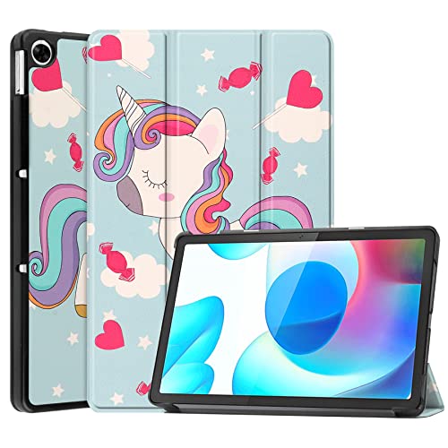 Kemocy Hülle für Realme Pad 10.4,PU Leder Schutzhülle mit Standfunktion Smart Case Cover für Realme Pad 10.4 Zoll 2021 Tablet,Einhorn von Kemocy