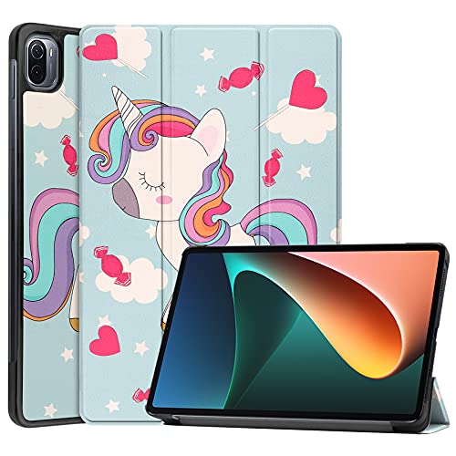 Kemocy Hülle für Xiaomi Mi Pad 5/Mi Pad 5 Pro,PU Leder Schutzhülle mit Standfunktion Smart Case Cover für Xiaomi Pad 5/Xiaomi Pad 5 Pro 11 Zoll 2021 Tablet,Einhorn von Kemocy