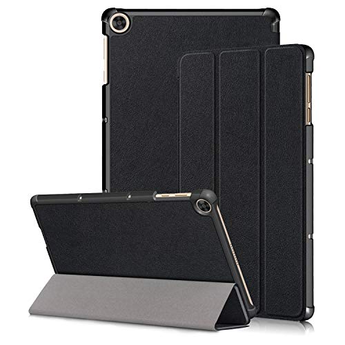 Kemocy Schutzhülle für Huawei MatePad T10 / T10S,PU Leder Flip Cover mit Standfunktion Hülle für Huawei MatePad T10s 10.1" AGS3-L09 AGS3-W09 / T10 9.7" AGR-L09 AGR-W09 Tablet,A-Schwarz von Kemocy